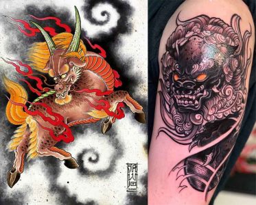 kalie-art-tatto-blog-les-tatouages-japonais-kirin-dog-foo